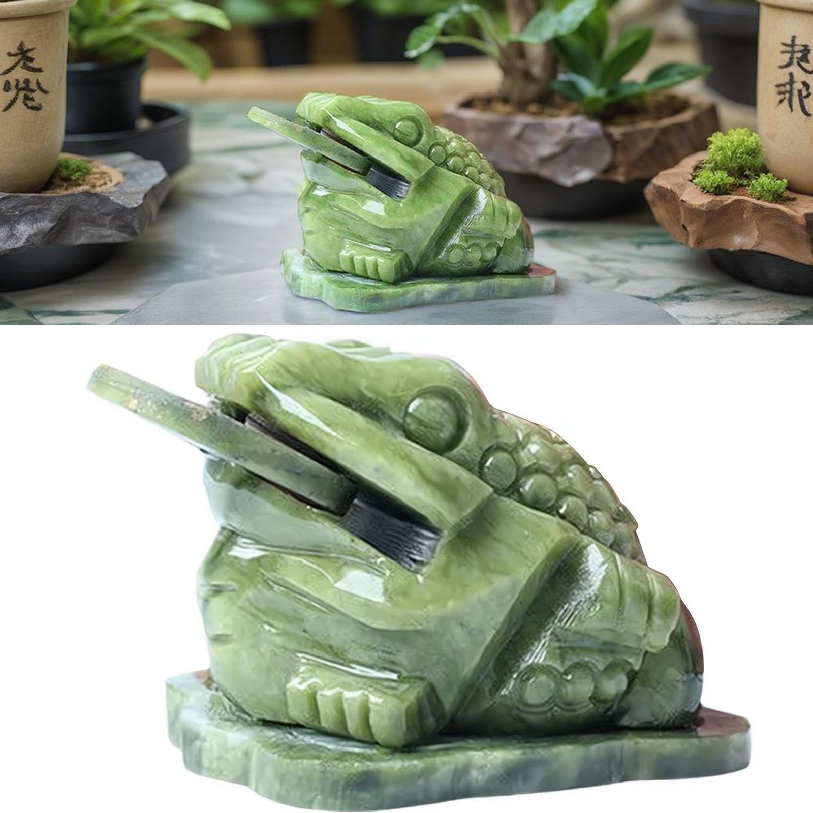 Amazon.com: ZHOSXRC Jade Frog with Coin in Mouth,Jade Frog,Attract